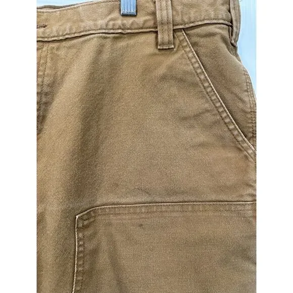 Vintage Carhartt Canvas Workwear Double Knee Carpenter Pants Size 40x30 Beige - Picture 4 of 9